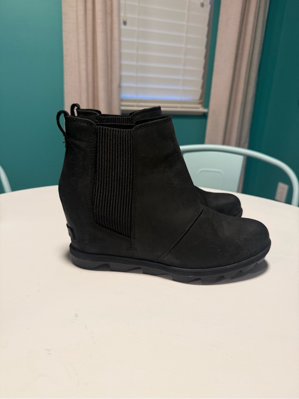 Sorel Black Wedge Chelsea Ankle Booties